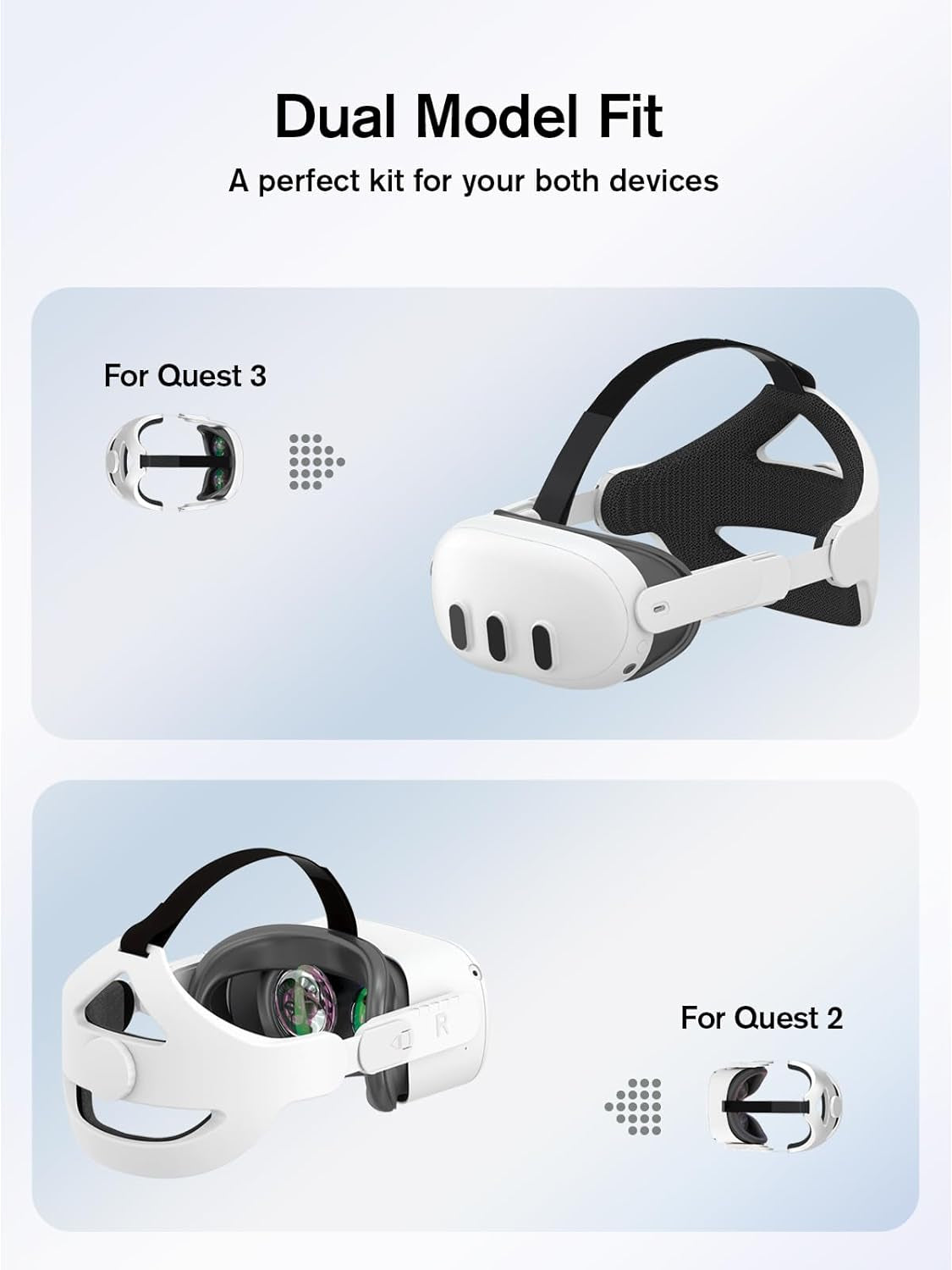 Adjustable Head Strap Compatible with Quest 3S Quest 2 Quest 3, Replacement for Quest 3S/2/3 Elite Strap Accessories for Enhanced Support and Comfort in VR